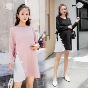 Experience Maternal Bliss: Elegant Loose Cotton Dress for Pregnancy