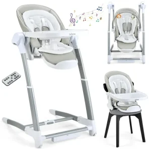 3 in 1 high chair for babies, electric swing, remote control baby booster seat