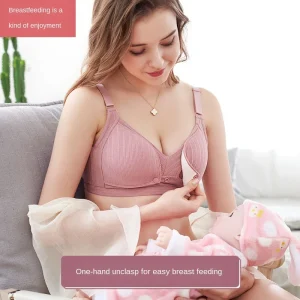 New natural color cotton nursing bra, breathable summer for women